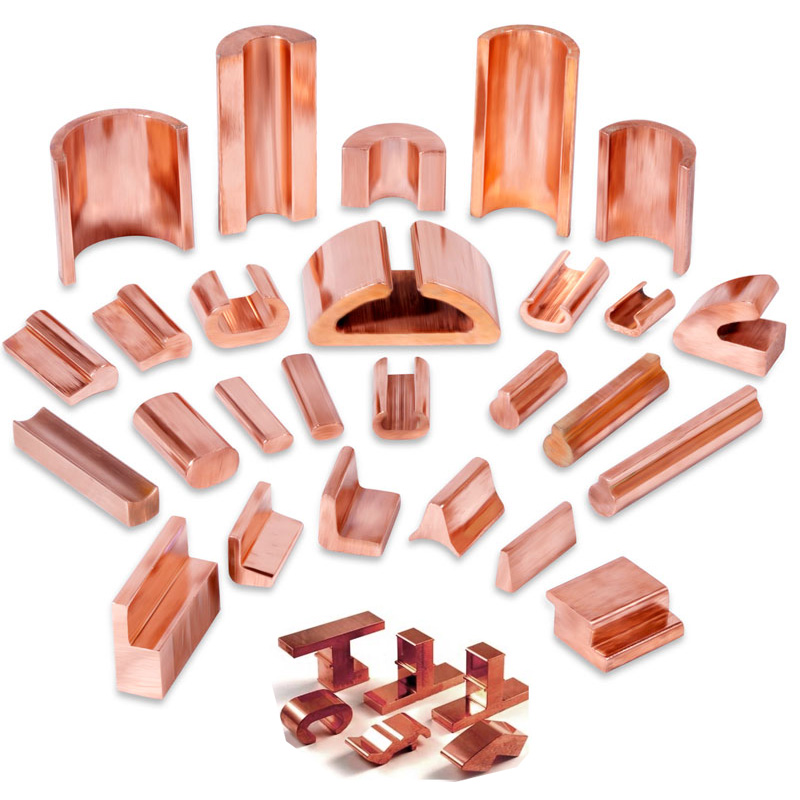 Custom copper profiles in U, C, L and T sections