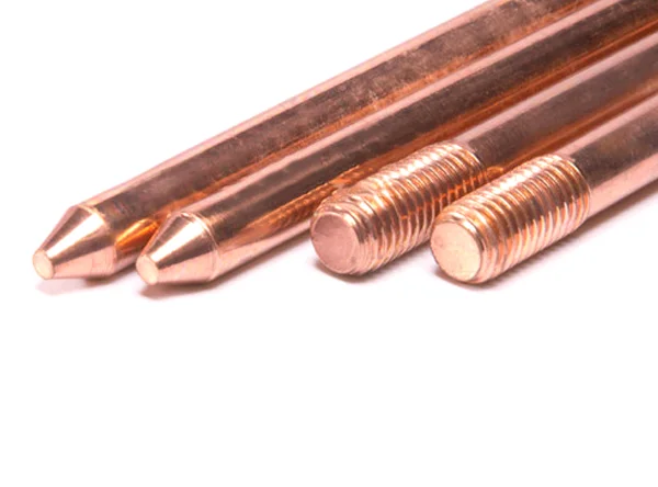 Threaded copper earthing rods
